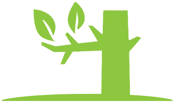 Icon with tree branch and border at bottom